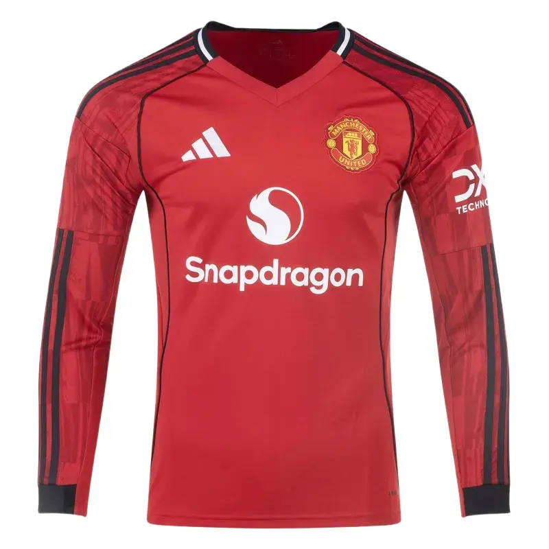25/26 Manchester United Home Long Sleeve Jersey Front
