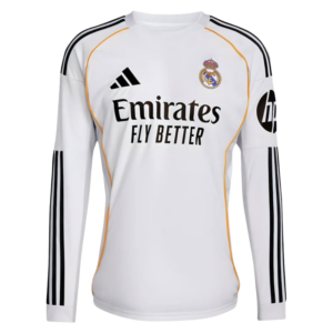 25/26 Real Madrid Home Long Sleeve Jersey Front