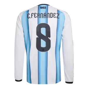 Enzo Fernandez 2026 Argentina Long Sleeve Home Jersey Back