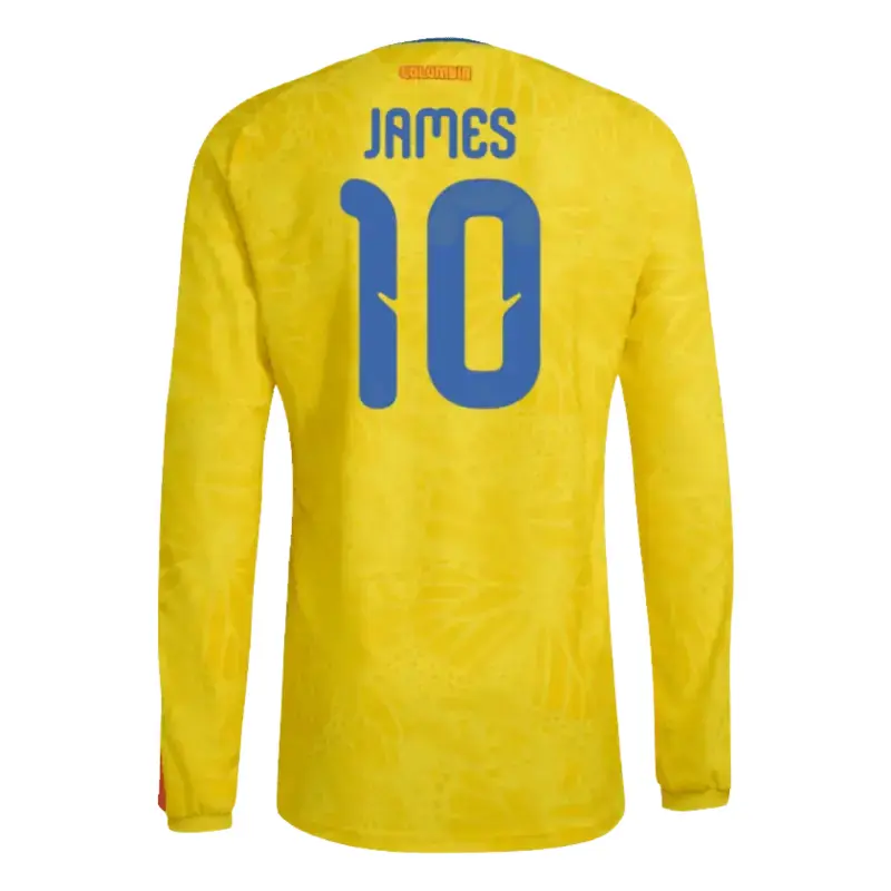 James Rodriguez 2026 Colombia Long Sleeve Home Jersey Back