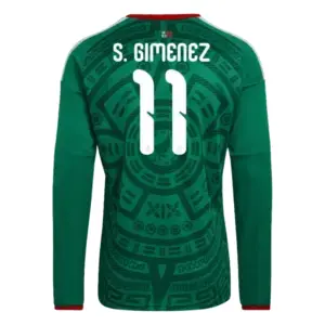 Santiago Gimenez 2026 Mexico Long Sleeve Home Jersey Back