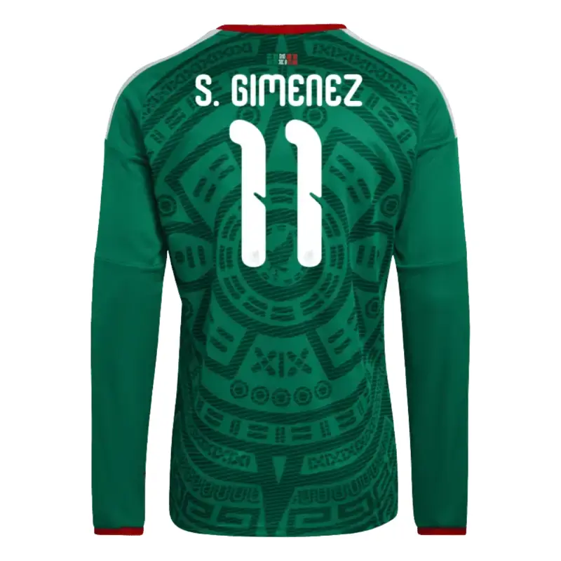 Santiago Gimenez 2026 Mexico Long Sleeve Home Jersey Back