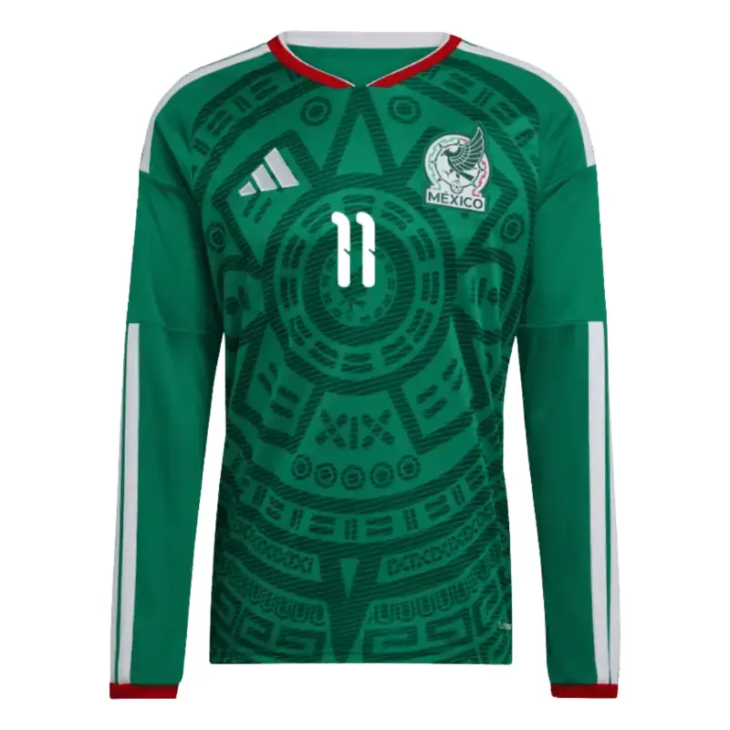 Santiago Gimenez 2026 Mexico Long Sleeve Home Jersey Front