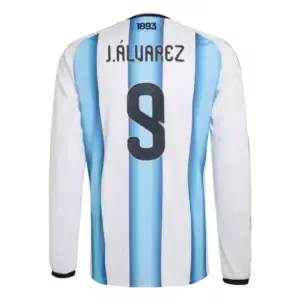 Julian Alvarez 2026 Argentina Long Sleeve Home Jersey Back